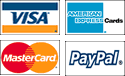 we accept visa, amercian express, mastercard, and paypal